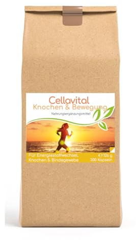 Cellavital Knochen & Bewegung (EAW) Eierschalenmembran | Ackerschachtelhalmextrakt | Weihrauchextrakt - 300 Kapseln im Vorratsbeutel