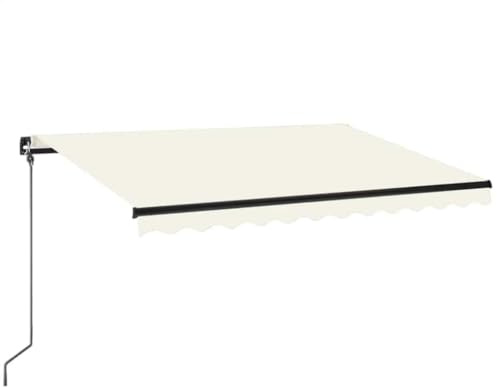 vidaXL Manual Retractable Powder-coated Aluminium awning with LED - 350x250 cm Cream