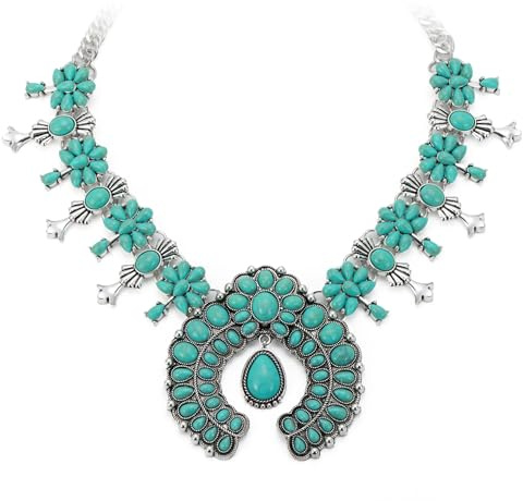 EVER FAITH Kragen Halskette Böhmische Rot Türkis Art Deco Blumen Kostüm Statement Kette