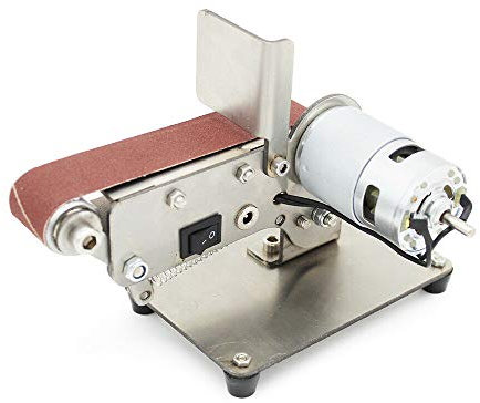 NeNchengLi Mini pulidora eléctrica de banda de lijado para bricolaje, lijadora vertical de escritorio, ángulo fijo, afiladora de cuchilla, escritorio vertical (motor 795)