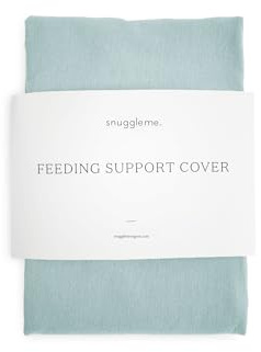 Snuggle Me Organic Feeding Support Pillow Cover, Machine Washable 100% Organic Cotton, Soft Nursing Cover for Breastfeeding, Pillow Slipcover for Baby Girls Boys Newborn - Slate