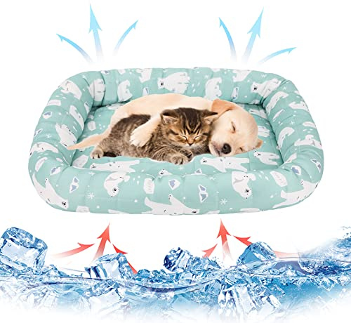 Gukasxi Tapis Rafraichissant Lit pour Chat Petit Chien, Tapis de Glace Auto-refroidissant Non Toxique Résistant pour Animaux de Compagnie, Chat, Hamster, Chinchilla, Cochon d'Inde