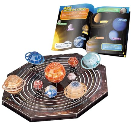 Planetario National Geographic - Puzzle 3d Bambini Sistema Solare 173 Pezzi | Modellini Da Costruire | Puzzle 3d Adulti | Facili Da Assemblare