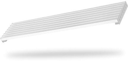 Griglia di ventilazione per forno o frigorifero bianca, ideale per tutti i tipi di mobili da cucina, larghezza 60 cm, dimensioni 59,8 x 12,4 cm, griglia in alluminio con 8 doghe - colore bianco -