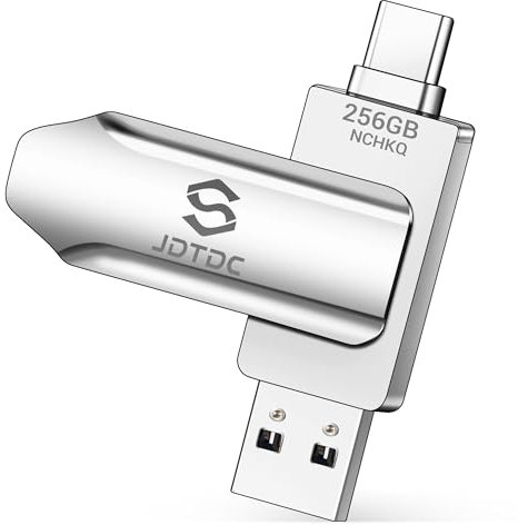 256GB Chiavetta USB C per iPhone,2 in 1 Pennetta-Chiavette-USB，Memoria-Esterna-per-iPhone,Stick di Backup Automatico,Unità Flash-USB 3.0 Type-C,Chiavetta per Scaricare Foto da iPad/Android/PC