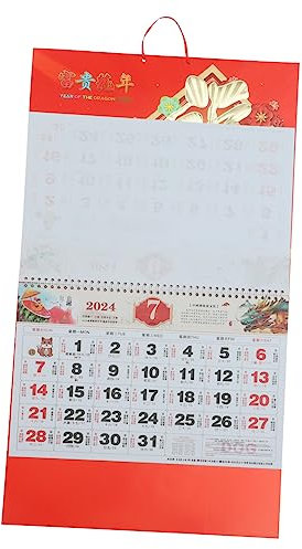 NOLITOY Chinesischer Wandkalender Traditioneller Hängekalender Mit Chinesischen Monddaten Handgefertigter Monatskalender Für Büro Zuhause