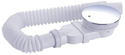 BBTISG Scarico di Scarico del Piatto Della Doccia del Bagno, Sifone Bianco Sottile di Flusso Alto del Piatto Della Doccia di 90mm
