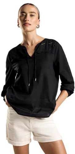 STREET ONE blus med broderi, svart, 34