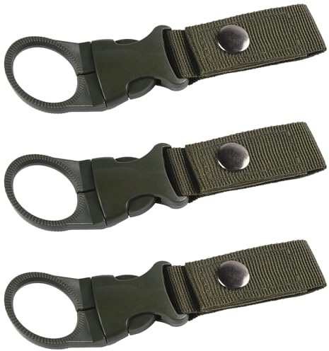 Outdoor Flaschenhalter Gürtel, Wasserflaschenhalter Clip, Wasserflaschen Ringhalter, Schlüsselanhänger Gürtel, Nylon Gurtband Für Taktische Camping Wanderungen Im Freien (Schwarz)
