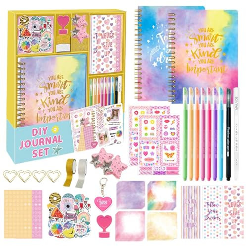 Kit de diario para niñas, juego de álbumes de recortes de diario, Kit de diario divertido para álbumes de recortes, Suministros de diario portátiles, diario infantil para logros académicos, tomar nota