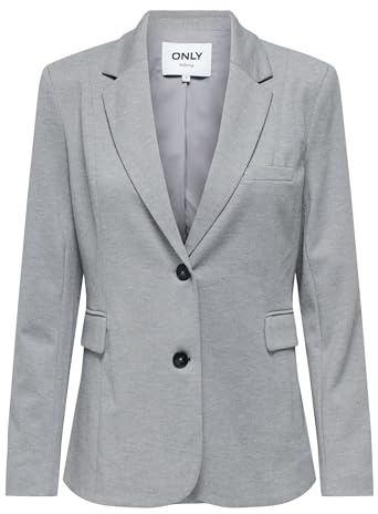 ONLY Onllykke Life L/S Fit Blazer TLR, Chiaro Grigio Melange, 42 Donna