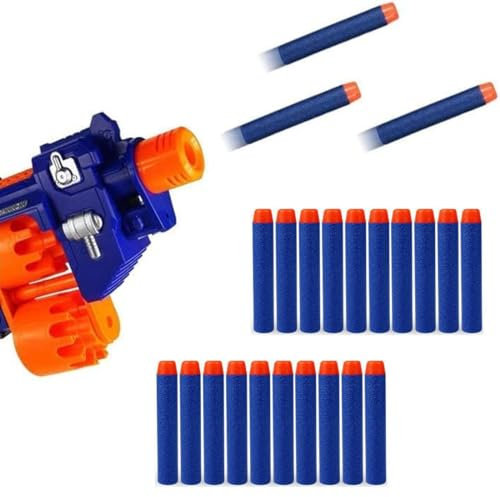 SGERUFZ 20 Pcs Dardos Munición de Espuma compatible con Pistolas Nerf Elite, Refill Darts para Blasters de la Serie N-Strike, Accesorios para Blaster Nerf (Regalo de Fiesta para Niños)