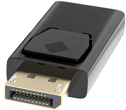 VIEVRE Adaptateur DisplayPort vers HDMI, DP vers HDMI, 1080P HD DisplayPort avec transmission audio et bonne résolution de qualité, compatible avec moniteur, ordinateur portable, projecteur, TV