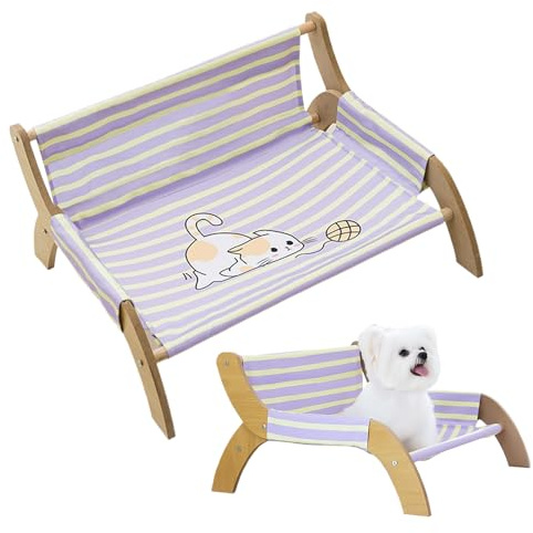 Katzenbett – atmungsaktives Katzenbett | leichtes Holzbein erhöhtes Katzensofa | langlebiger Stuhl | vielseitige Lounge für Wohnung, Wohnung, drinnen und draußen