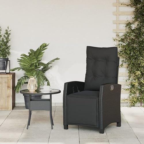 Eleganz Gartensessel mit Fußteil verstellbar - PE-Rattan & pulverbeschichteter Stahl - Langlebig & bequem für Garten, Terrasse & Balkon