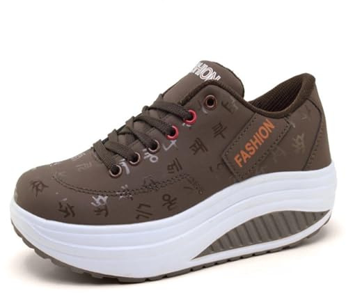 Zapatillas Running Mujer,Zapatos Ortopédicos Ligeros de Suela Gruesa Casuales Transpirables Zapatillas de Cordones Cómodos Alpargatas Antideslizantes Suave Moda Casual Caminar Calzado Deportivo