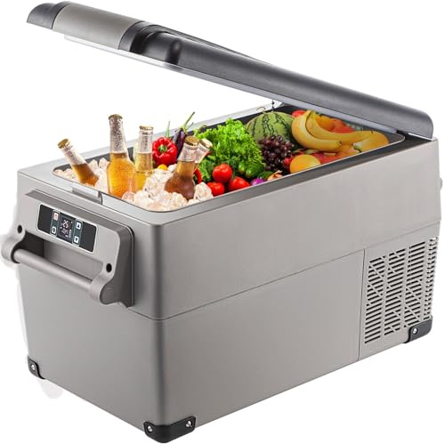 ZHIMAI Kompressor Kühlbox 35Liter Tragbarer Auto-Kühlschrank 12/24V DC und 230V AC Mini Gefrierschrank für Auto, LKW, Camping, Wohnmobil und Zuhause (15℃ bis -20℃)