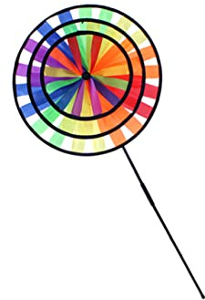 Vaguelly Triple-rainbow Wheel Windmill Pinwheel for Kids Outdoor Toy Educational Creative Camping Decoration for Boys and Girls Garden Play