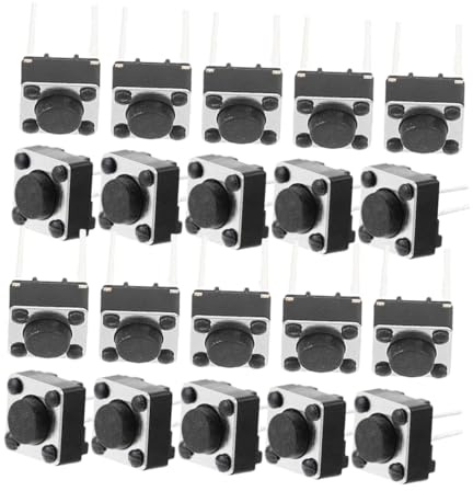 GARVALON 100Pcs Momentary Tactile Push Button Switches for Pcb Breadboard Light Touch Miniature Electronic Components and Easy Replacement for DIY Projects