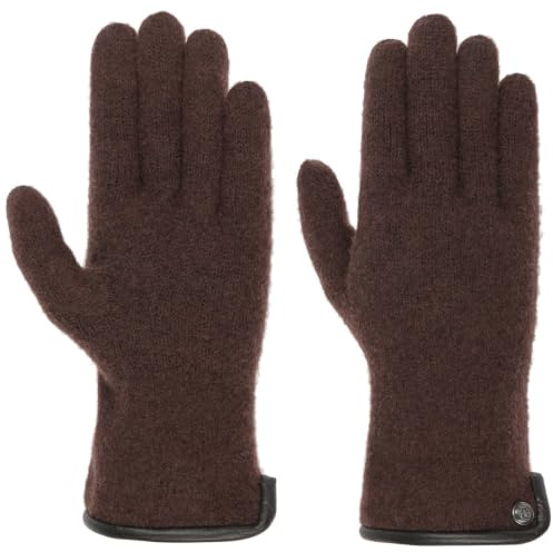 Roeckl Wollhandschuhe mit Lederpaspel Strickhandschuhe Wollhandschuhe (7 HS - braun)