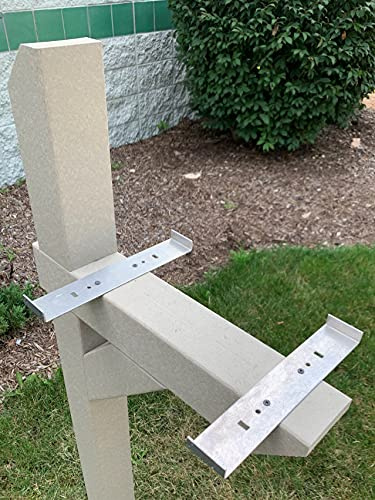 Rust-Free Mailbox Mounting Bracket, Aluminum, Extra Large (T3) (Fits 23.5” L x 11” W mailboxes) Silver