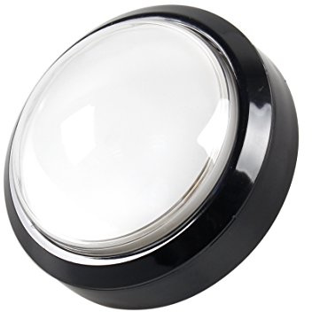 EG STARTS 4 Zoll 100mm Big Dome 12V LED Leuchttaster mit Mikroschalter für Arcade Machine Videospiele Parts (Weiß)