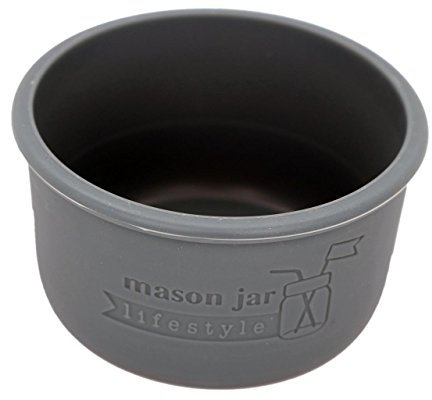 4oz Silicone Sleeves/Jackets for Protecting Small Ball, Kerr, Quilted Canning Jars by Mason Jar Lifestyle (Charcoal Gray, 2 Pack)
