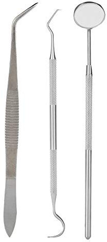 Oral Care Kit 3pcs/Set Stainless Steel Oral Care Kit Plaque Calculus Removal Dental Hygiene Tool for Home Use
