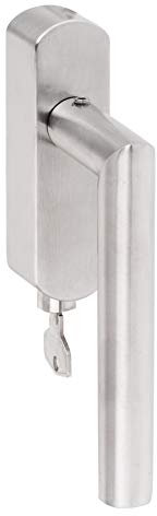 C & F Köhn Design GmbH & Co. KG Abschließbarer Fenstergriff Rund | V2A Edelstahl matt | Stiftlänge 35 mm + 43 mm | New Orleans