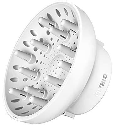 GIHALI Universal Hair Diffuser Newly Upgraded Strong Holding Adaptable for Hair Dryers with D-4.4cm to 6.6cm for Curly or Wavy Hair (Pearl White)