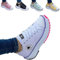 SZYDM 2022 Zapatillas de Lona de Moda para Mujer Deporte, Top bajo de Primavera de Gran tamaño para Mujer Plataforma Gruesa Zapatillas de Deporte Informales Bordadas de Color sólido,Blanco,42EU