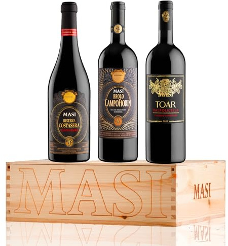 Masi CONFEZIONE ESCLUSIVA OSELETA | RISERVA COSTASERA 2019 Amarone Classico DOCG, BROLO CAMPOFIORIN 2022 Rosso Verona IGT, TOAR 2022 Valpolicella Superiore DOC | 3X750 ml | Confezione in legno