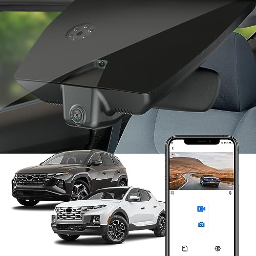 Fitcamx Dashcam Geeignet für Hyundai Santa Cruz & Tucson 2022-2026, Autokamera 4K 2160P UHD Video WiFi, Loop-Aufnahme, G-Sensor, OEM Hyundai Zubehör, WDR Dash Camera Auto, Plug & Play, 64GB Karte