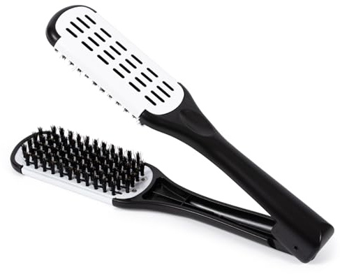 Double Sided Bristle Brush, Straightening Brush, Hair Straightener Smoothing Brush, Portable Hair Styling Comb for Home Travel