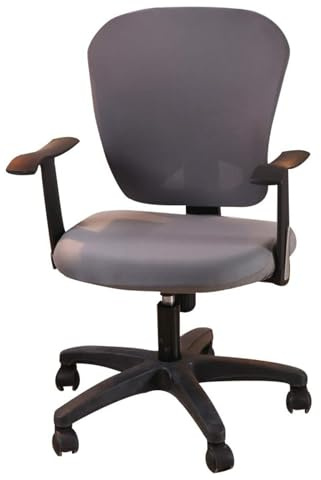 SHILINTONG Computer Bürostuhl Schonbezug Drehbarer Stuhlbezug 2 Stück Universal Jacquard Farbic Abnehmbar Waschbar Anti-Staub (Grey)