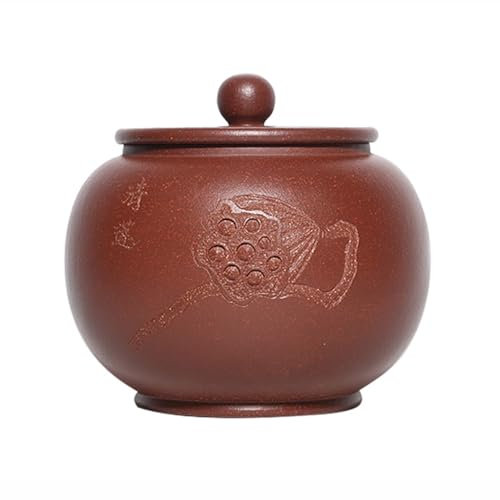 Grain Dispenser with Ceramic,Rice Container, Ceramic Ginger JarPantry Storage Containers Sealed Jar Zisha Office Desktop Storage Tea Can Home Accessories Ceramic Tea Caddy Food Jars Sugar Bottles (A