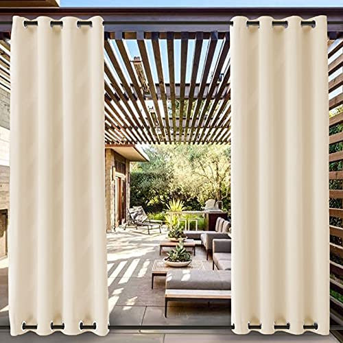 Outdoor Vorhang wetterfest Outdoor-Vorhänge mit Ösen Oben und unten Wasser- und Winddichte Verdunkelungsvorhänge für Pavillons wärmeisolierte Sonnenschutz-Sichtschutzvorhänge 1 Panel Be