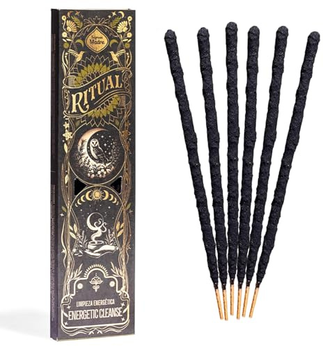 Ritual - Energetic Cleanse Incense Sticks, Purify & Refresh Your Space, 6 Sticks, 9 Inches Each, Natural Incense with Aromatic Concentrated Oil, Charcoal, Natural Binder & Salt - 1 Hour Burn Time