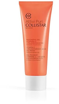 Collistar Attivi Puri Maschera Viso Esfoliante con Vitamina C e Polidrossiacidi, Illuminante e Levigante, Texture in Gel, Adatta a Pelle Sensibile, 30 Utilizzi, 75 ml
