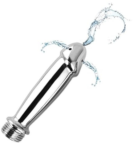 DWFEYOI Doccia doccia metallo clistere anale Cleaner Colon Cleaner,doccino per doccia,doccia anale,doccino anale,pulizia doccia,(Argento)