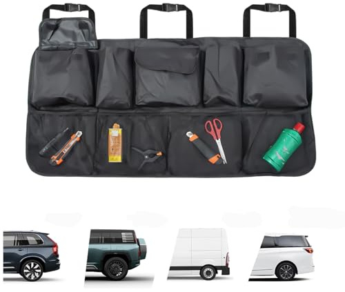 LN COZY CORNER Car Boot Organiser - 87cm x 46cm Universal Foldable Storage Tidy, Waterproof & Durable Backseat Organizer with 9 Pockets, Easy Install, Fits Most Cars, Vans, Jeep 1Pack