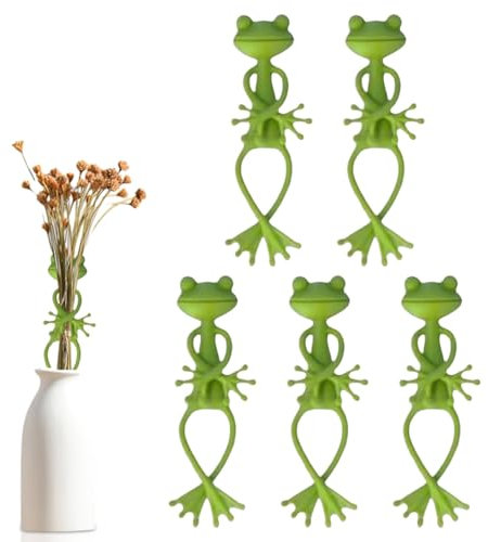 5 pezzi Frog Plant Stand, graziose clip per piante rampicanti, statuette di animali, clip per piante rampicanti, clip per piante rampicanti, clip per piante rampicanti per decorazioni in vaso