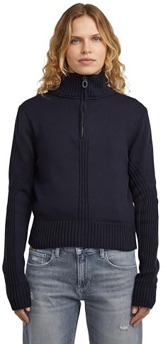 G-STAR Suéter de punto Milano Half Zip para Mujer, Azul (osaka blue D27818-D631-3873), S