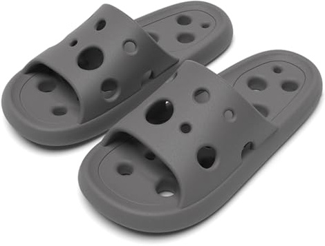 ceqemou Ciabatte da bagno pantofole da donna e da uomo sandali da doccia antiscivolo ad asciugatura rapida antiscivolo Grey Size 42-43 EU