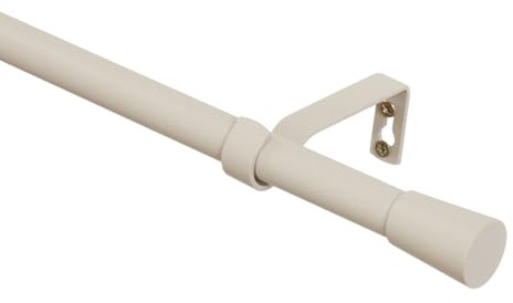 RENA Gardinenstange Vorhangstange - Einzelrute - 320 cm 19 mm Metall - Komplettes Set- Beige