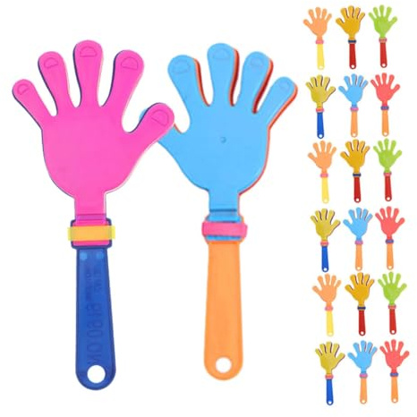 VALICLUD 24pcs Plastic Hand Clappers Noisemakers Lightweight Portable Party Favors for Sports Events Concerts and Outdoor Activities Colorful Noise Makers for Cheering and Games