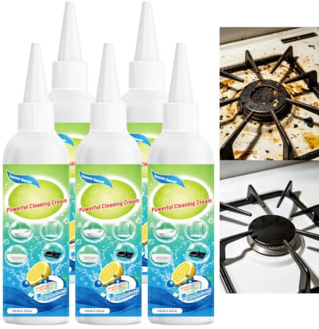 Potente crema de limpieza, manchas de aceite pesado, loción limpiadora concentrada multifuncional para cocina, hogar, horno, estufa, campana extractora, fregadero, elimina la suciedad, la mugre y la