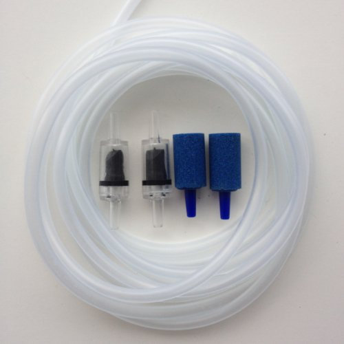 Finest-Filters Aquarium Air Pump Accessory Kit (Airline, Air Stone and Check Non Return Valve) (3m Airline 2 x Check Valves 2 x Air Stones)