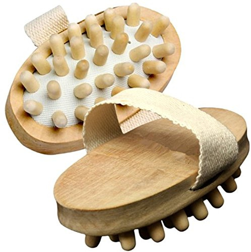 jytop® 2 natur Holz Hand Massagegerät Körper Bürste Cellulite-Reduzierung 2L