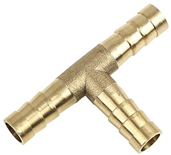 sourcing map Conector En T De 3 Vías De Latón para Gasolina Y Aceite, 1pc